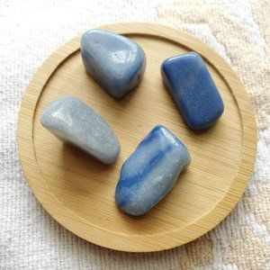 Blue Quartz Polished Stone, 1 inch Gemstone Crystal, Natural Tumbled Rock